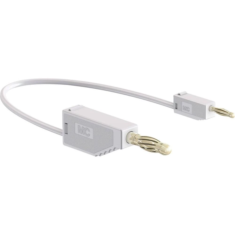 Mjerni kabel [ lamelni utič 4 mm - lamelni utič 2 mm] 0.60 m bijele boje MultiContact AK205/410 slika