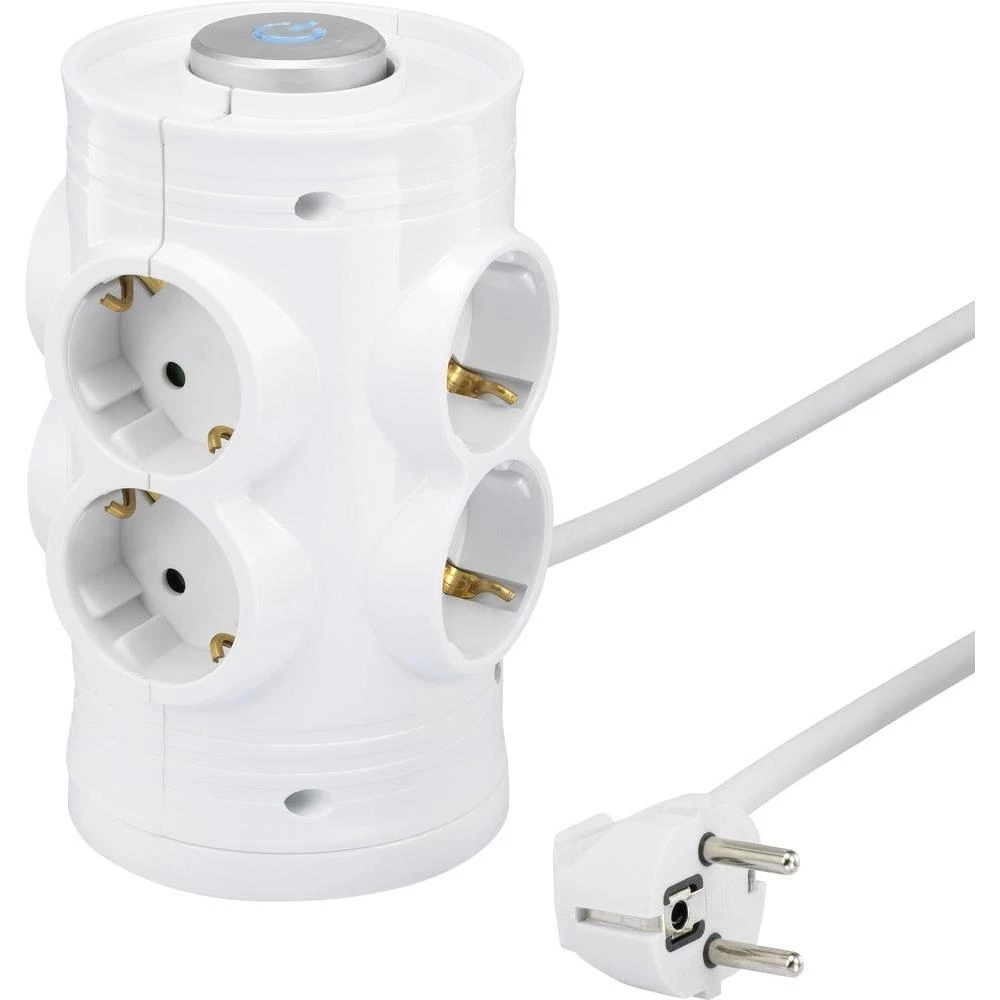 Višestruki toranj utičnica 1388631 renkforce 8-struka bijela šuko slika