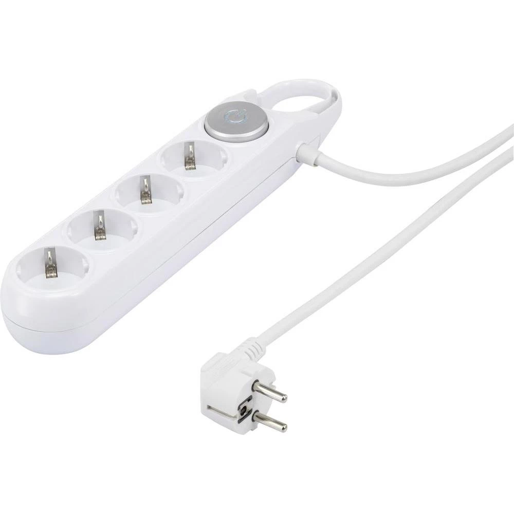 Višestruka utičnica s prekidačem 1388632 renkforce 4-struka bijela šuko slika