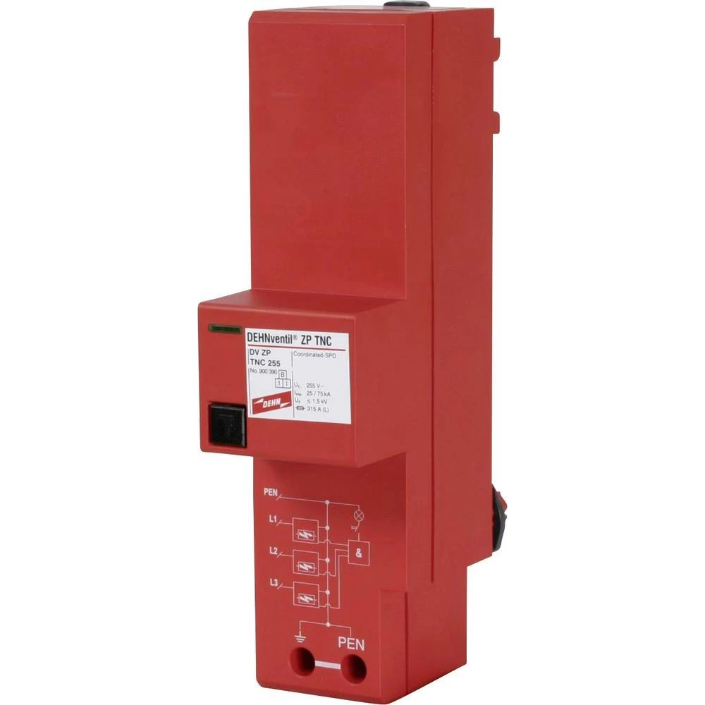 Tripolni kombinirani odvodnik 900390 DEHN za TN-C-sustave za korištenje u glavnom sustavu napajanja IP30 slika