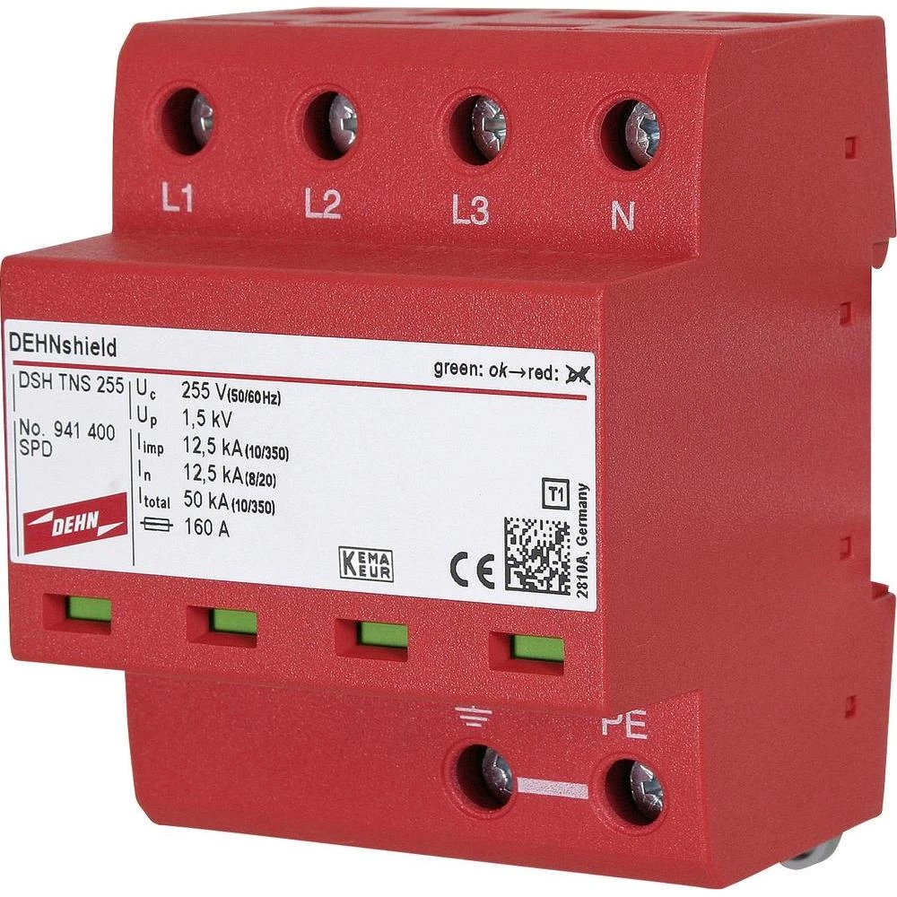 Kombinirani odvodnik spreman za priključivanje 941400 DEHN za TN-S-sustave IP20 slika