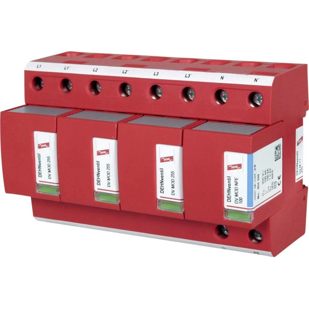 Modularni kombinirani odvodnik 951310 DEHN za TT i TN-S-sustave (uklopna varijanta "3+1") IP20 slika