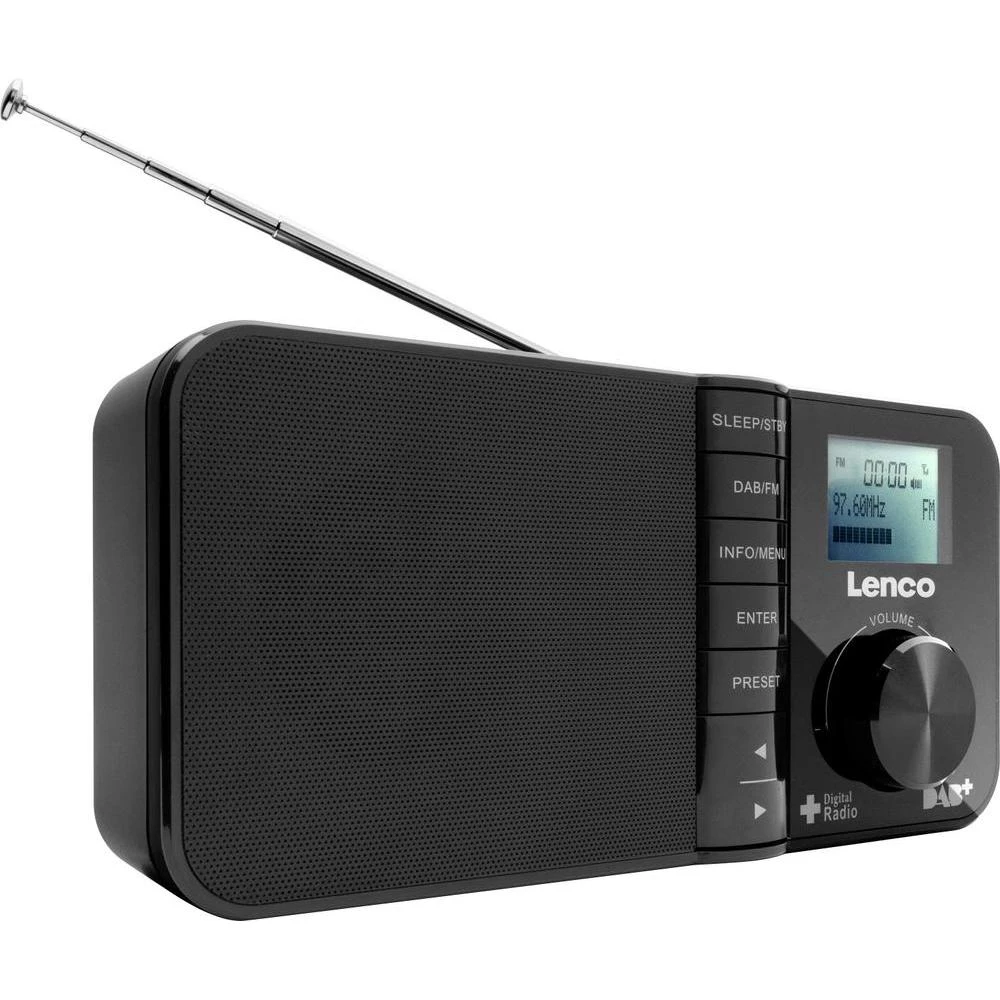 DAB+ prijenosni radio Lenco PDR-03 DAB+, UKV crne boje slika