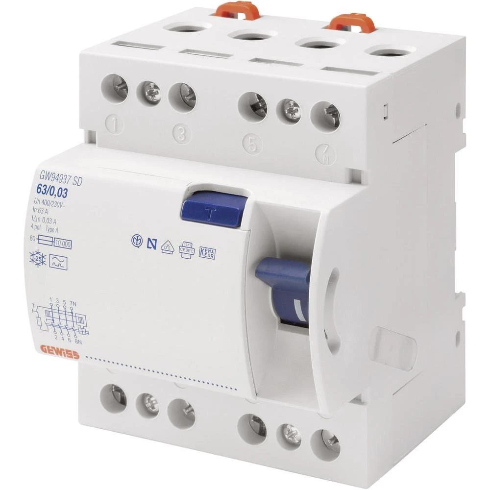 FI zaštitna sklopka GW94877 Gewiss 4-polni 25 A slika