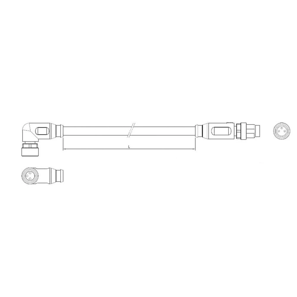 Vezni vodič, M12 kutna utičnica, M12 ravan utikač, broj polova: 5 2-2273127-4 TE Connectivity sadržaj: 1 kom. slika