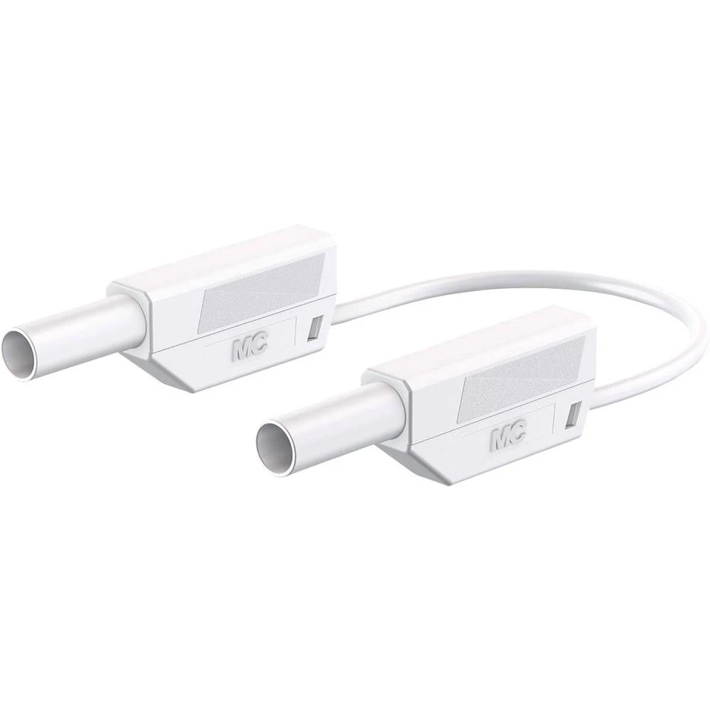 Mjerni kabel [ lamelni utič 4 mm - lamelni utič 4 mm] 50 cm bijele boje MultiContact MultiContact slika