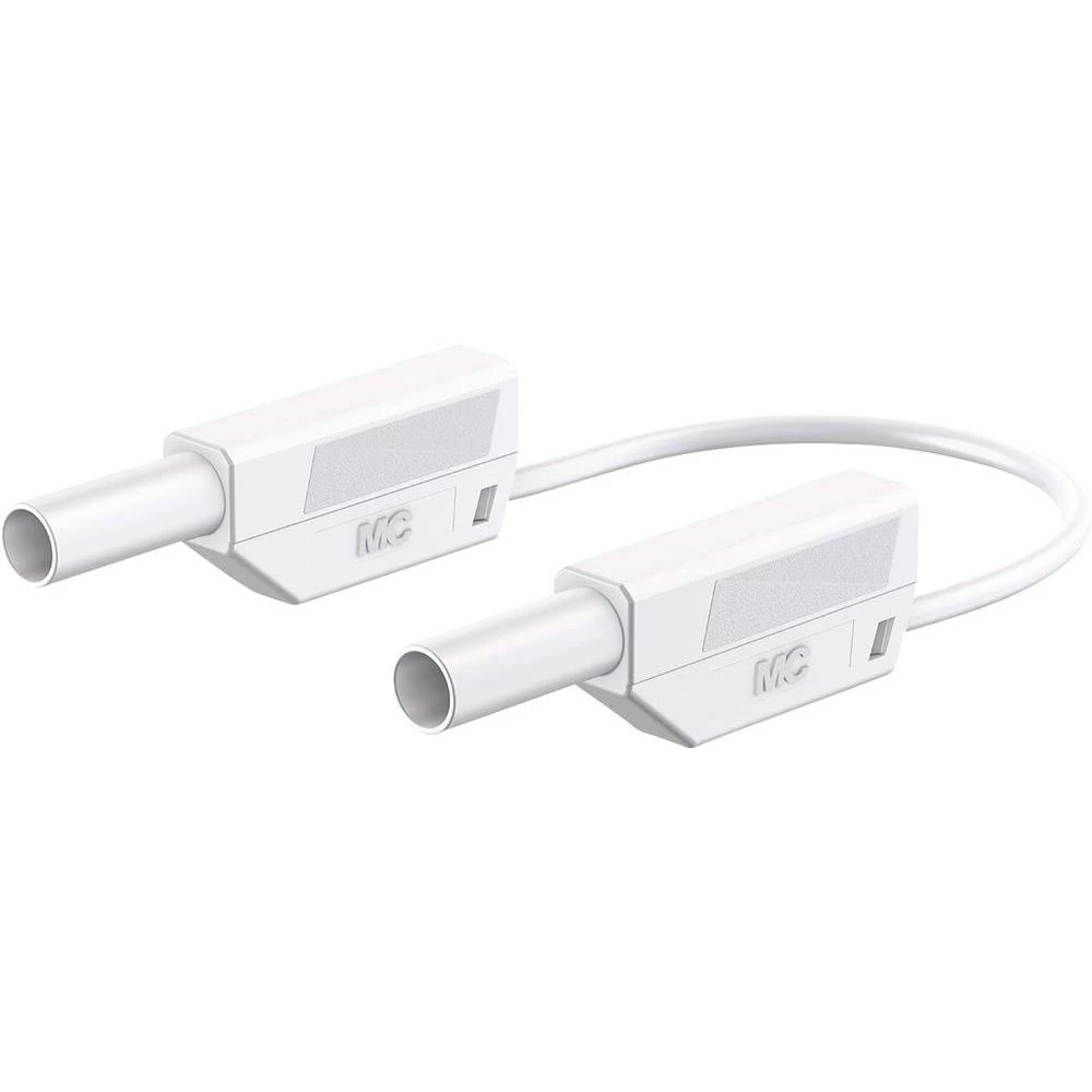 Mjerni kabel [ lamelni utič 4 mm - lamelni utič 4 mm] 75 cm bijele boje MultiContact MultiContact slika