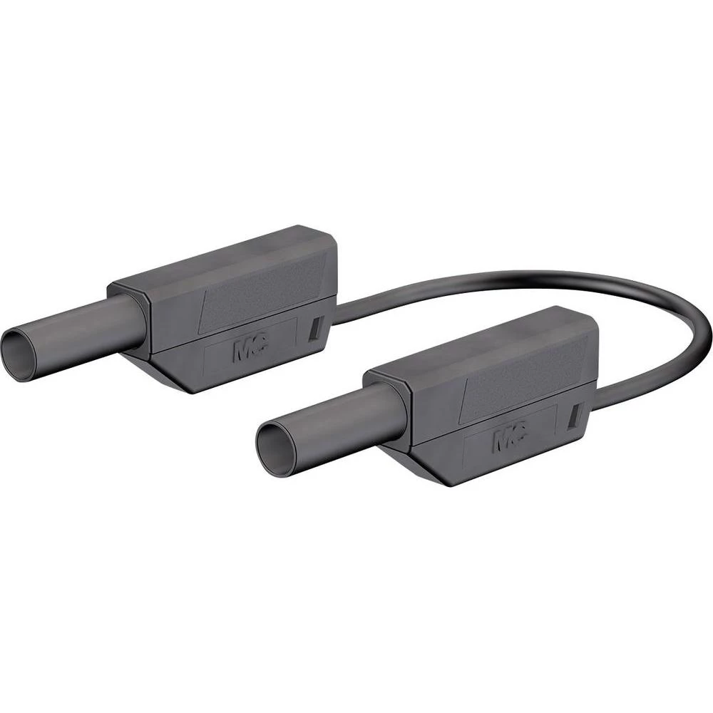 Mjerni kabel [ lamelni utič 4 mm - lamelni utič 4 mm] 25 cm crne boje MultiContact MultiContact slika