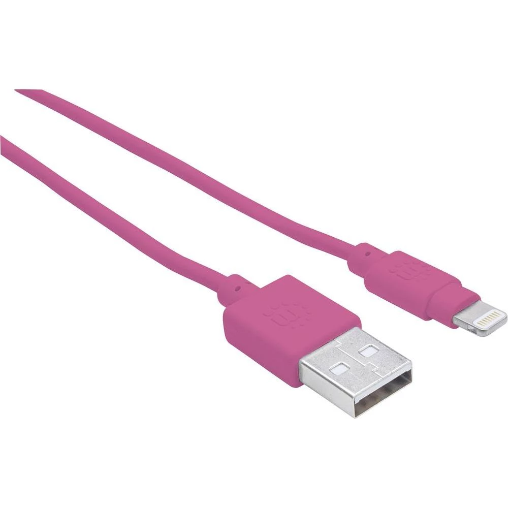 iPad/iPhone/iPod podatkovni/punjački kabel [1x USB 2.0 utikač A - 1x Apple Dock-utikač Lightning] 1 m ružičaste boje Manhattan slika