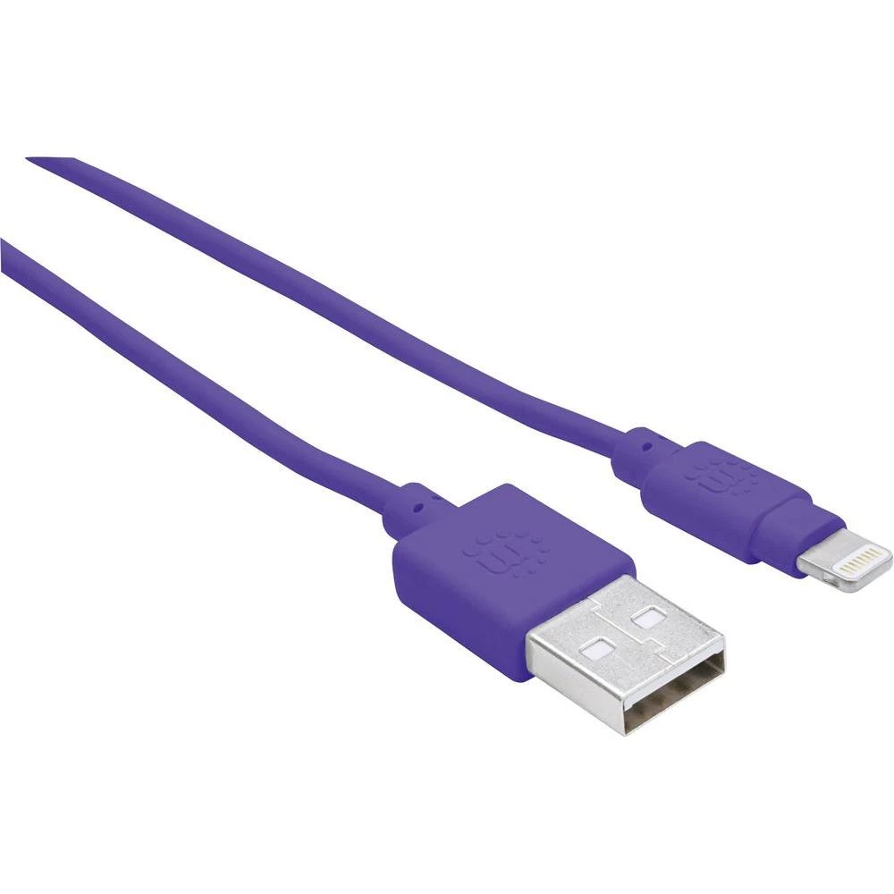 iPad/iPhone/iPod podatkovni/punjački kabel [1x USB 2.0 utikač A - 1x Apple Dock-utikač Lightning] 1 m lila boje Manhattan slika