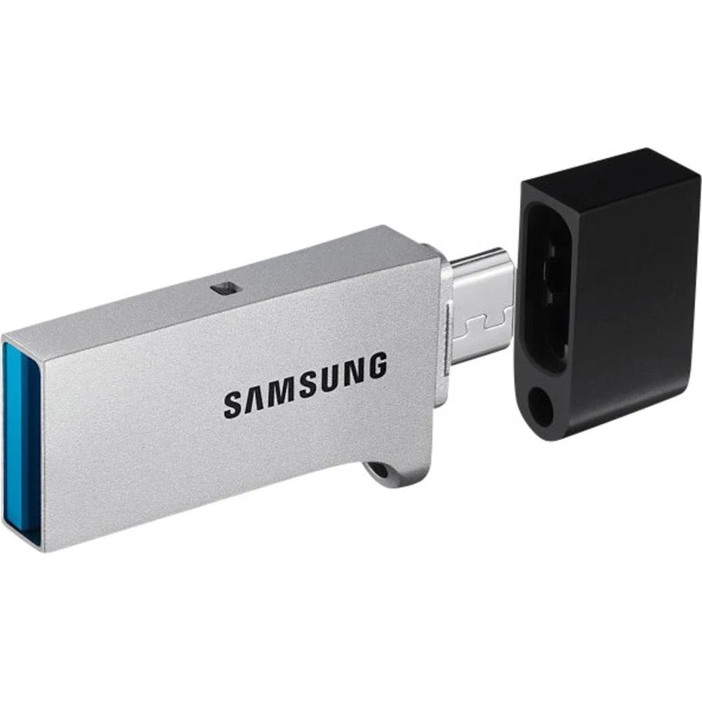 USB dodatna memorija za pametni telefon/tablet Samsung DUO srebrne boje 128 GB USB 3.0, Micro USB 2.0 slika