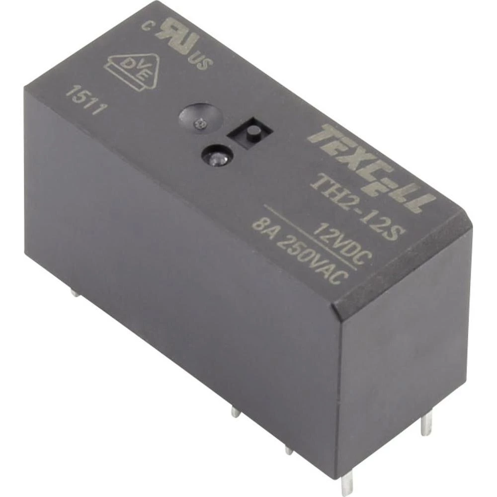 Relej za tiskanu pločicu 12 V/DC 8 A 2 preklopni Texcell TH2-12S 1 kom. slika