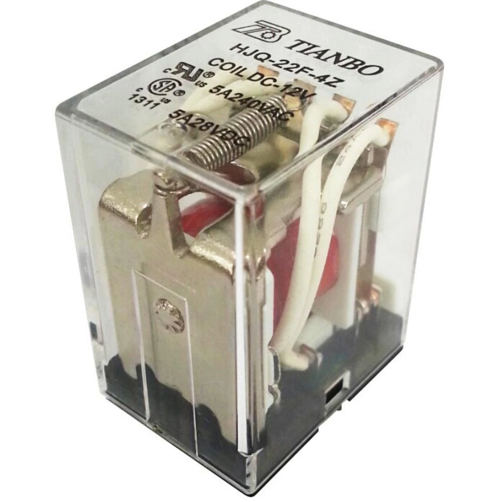 Utični relej 12 V/DC 5 A 4 preklopni Tianbo Electronics HJQ-22F-4Z -12VDC 1 kom. slika