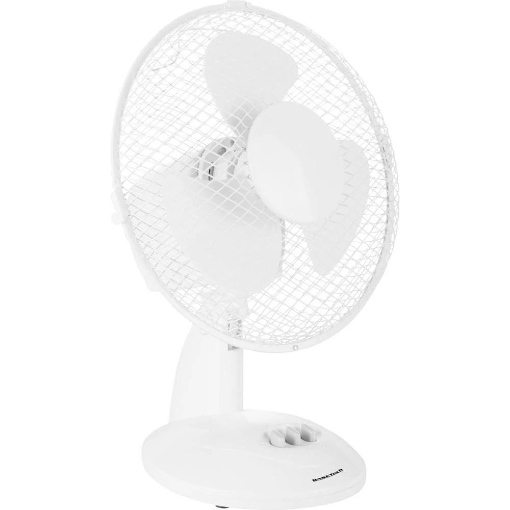 Stolni ventilator Basetech 20 W (promjer x V) 27 cm x 36 cm bijela slika