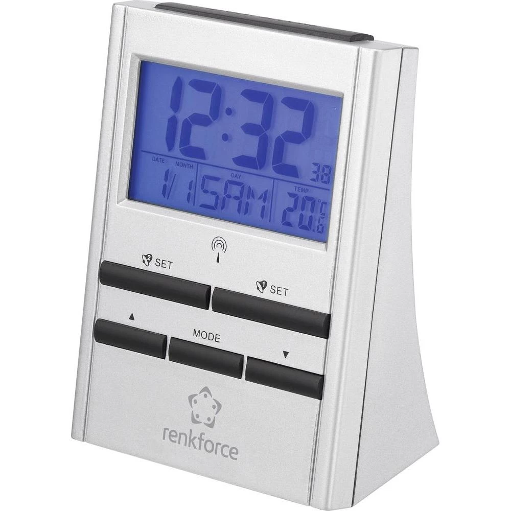 Radijska budilica 51143 renkforce srebrna broj alarma: 2 slika