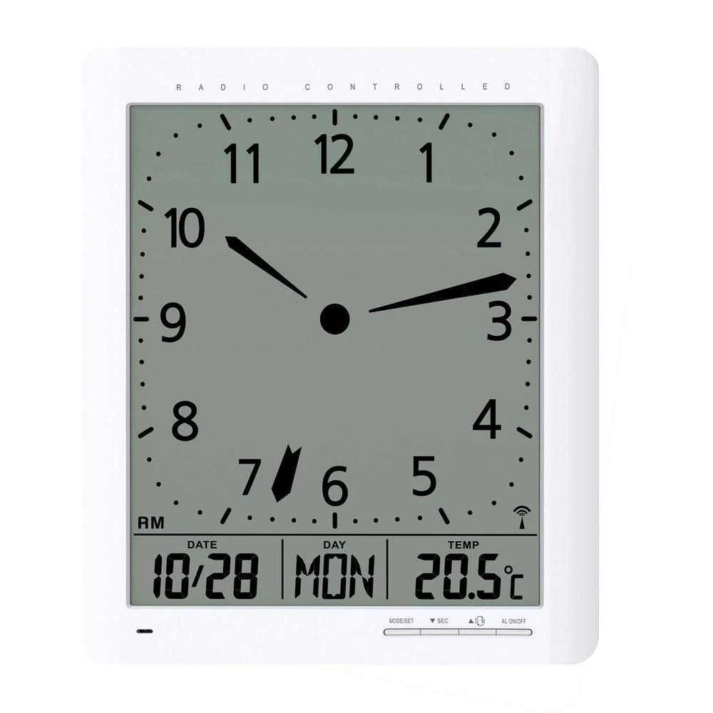 Radijski zidni sat KW-9280 renkforce 212 mm x 240 mm x 26 mm bijela slika