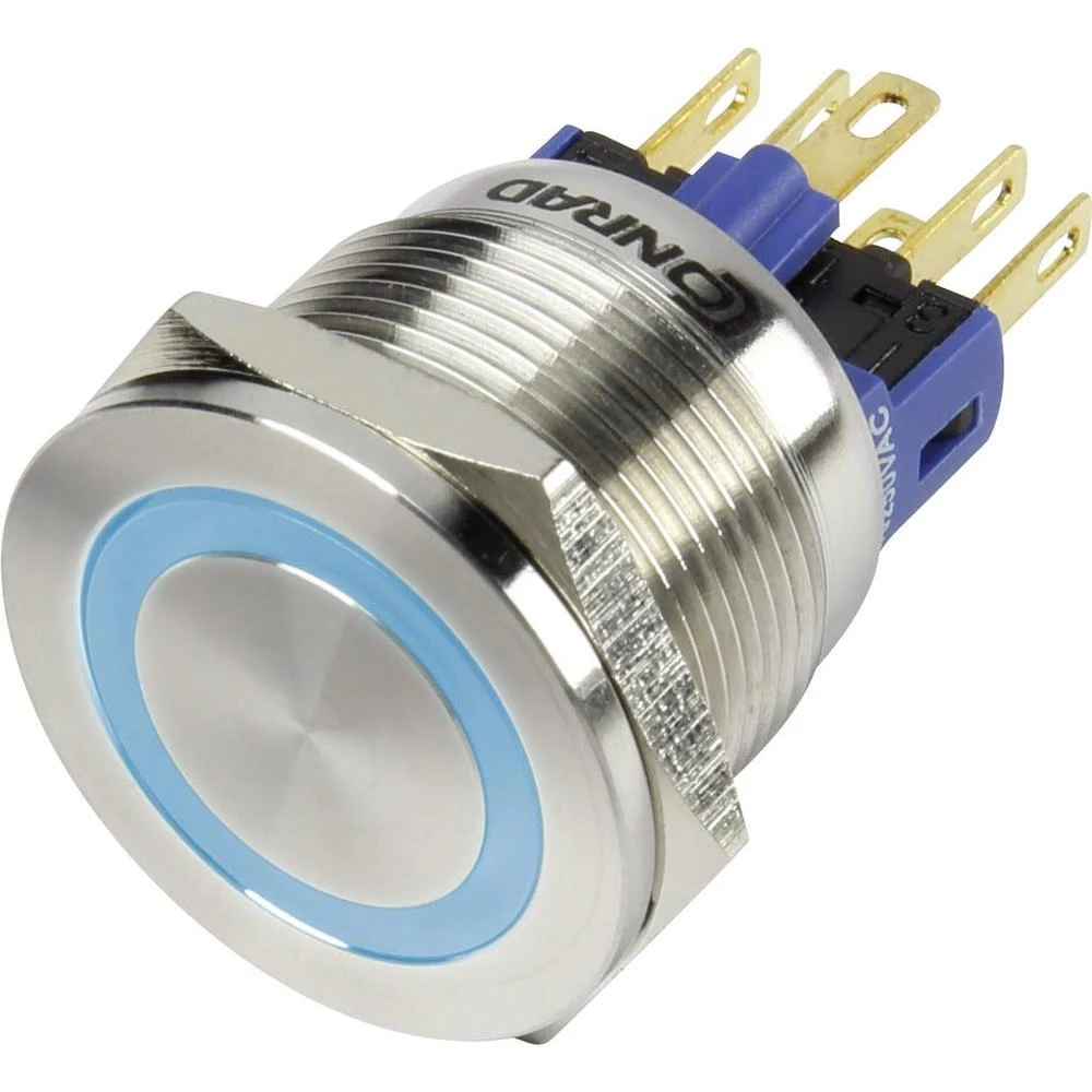 Pritisna tipka sa zaštitom od vandalizma 250 V/AC 3 A 1 x isklop/(uklop) Conrad GQ22S-11E/B/12V IP65 tipkalno 1 kom. slika