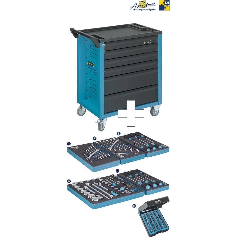 Kolica za alat Assistent 177-6 sa 121-dijelnim asortimanom Hazet 177-6/121 slika
