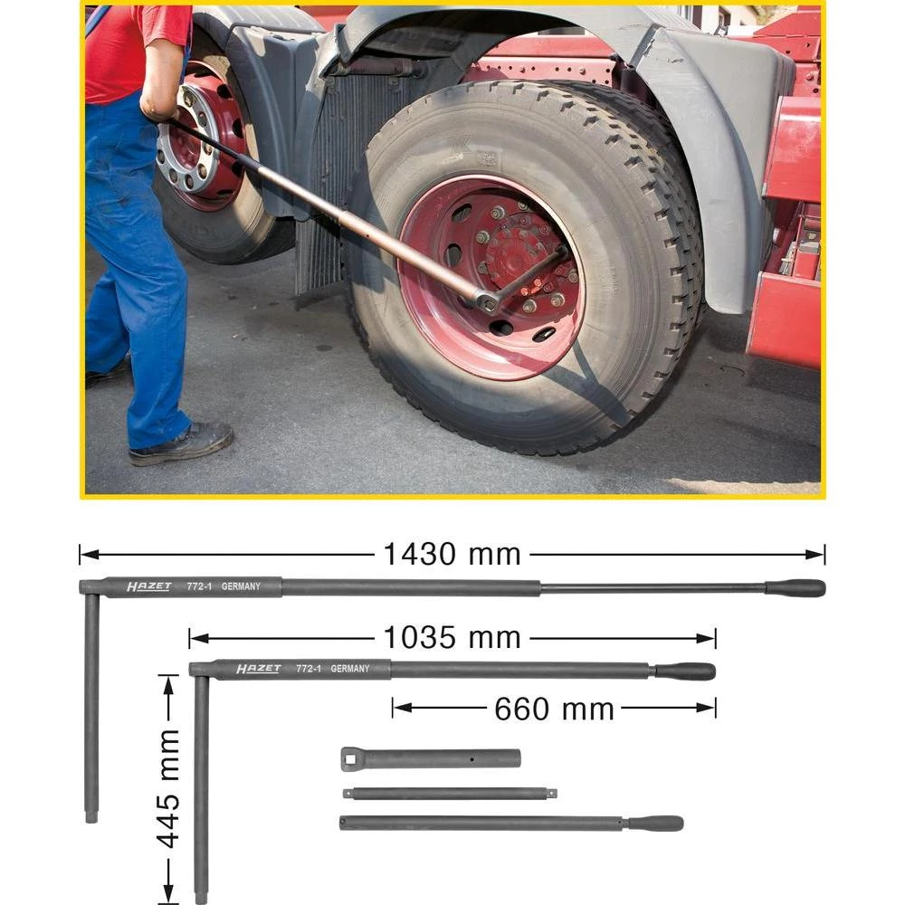 Teleskopski ključ za matice kotača Hazet slika