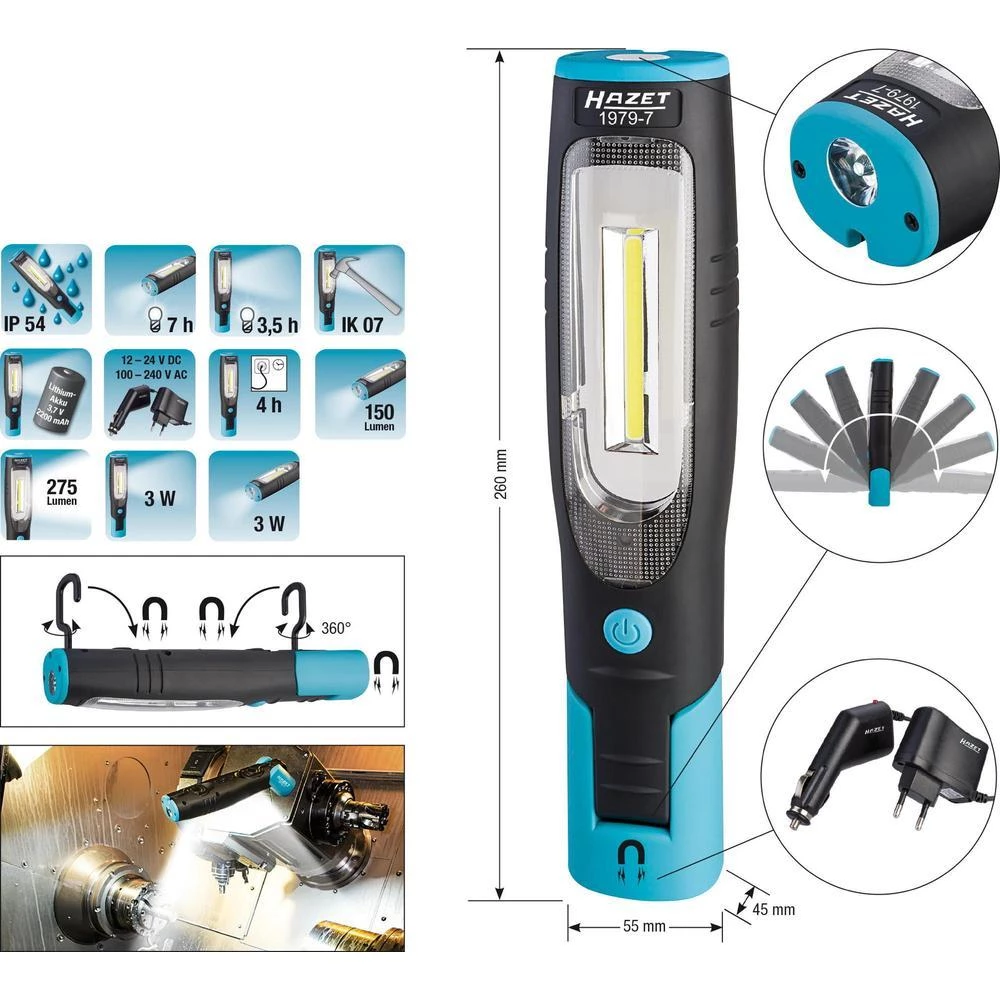 LED ručna svjetiljka 1979-7 Hazet slika