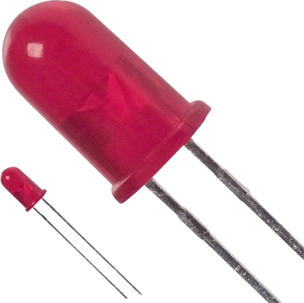 Ožičana LED dioda, crvena, okrugla 5 mm 2.3 mcd 50 ° 7 mA 1.7 V Broadcom HLMP-4700 slika