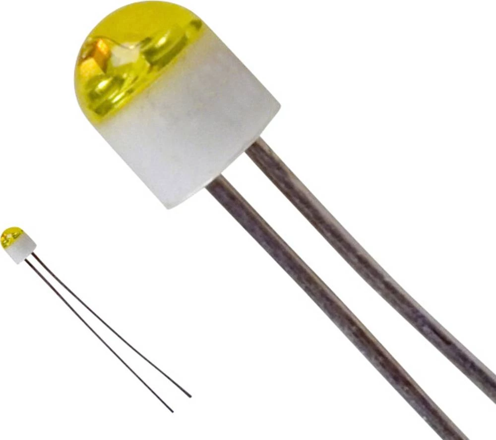 Ožičana LED dioda, žuta, okrugla, 2 mm 6 mcd 160 ° 30 mA 2.1 V LUMEX SSL-LX203CYT slika