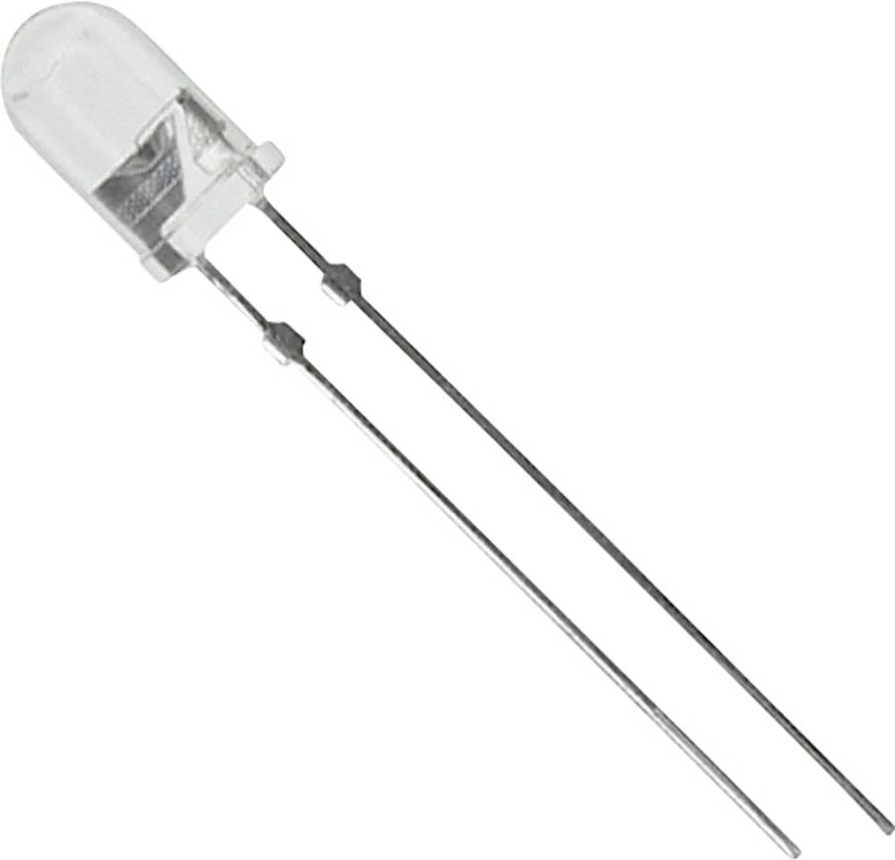 Ožičana LED dioda, zelena, okrugla 5 mm 450 mcd 18 ° 30 mA 2.4 V Vishay TLHG5100 slika