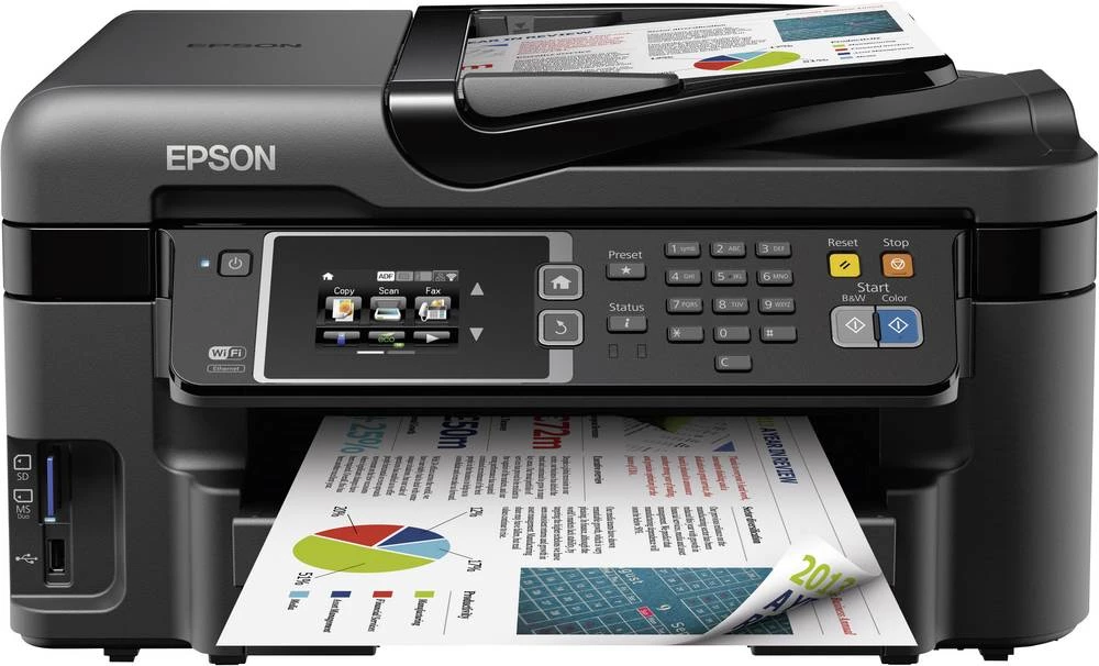 Epson WorkForce WF-3620DWF Inkjet višenamjenski printer A4 pisač, faks, kopirni uređaj, ADF skener, Duplex, LAN, WLAN slika