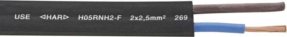 Lichterkettenkabel H05RNH2 2 x 2.5 mm crne boje Faber Kabel 051452 metarski slika