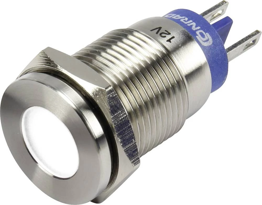 LED signalno svjetlo, bijelo 12 V Conrad Components GQ16F-D/W/12V/S slika