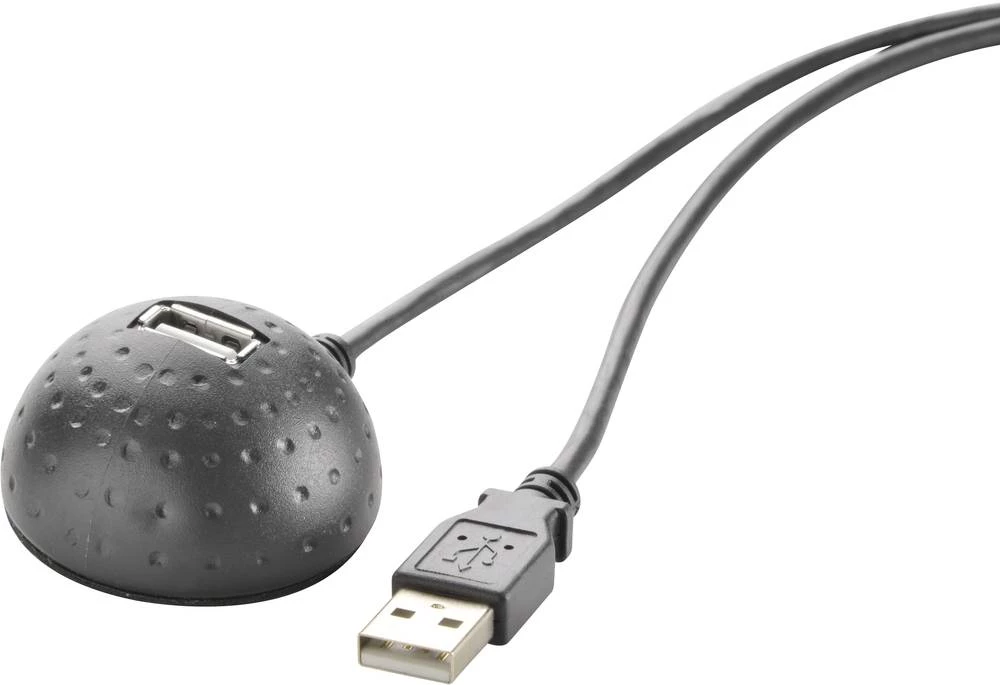 USB 2.0 produžni kabel "Ball" [1x USB 2.0 utikač A - 1x USB 2.0 utičnica A] 1.50 m crni, Renkforce slika