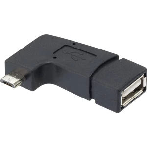 USB 2.0 adapter Renkforce [1x USB 2.0 utikač Micro-B - 1x USB 2.0 utičnica A] crna s OTG funkcijom slika