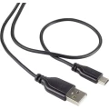 USB 2.0 priključni kabel [1x USB 2.0 utikač A - 1x USB 2.0 utikač Mini-B] 1 m crni, iznimno meka obloga Renkforce slika