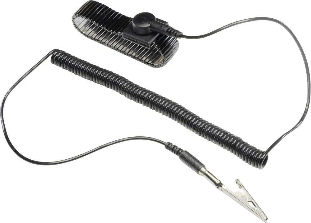 ESD narukvica, crne boje, uklj. kabel za za uzemljenje Conrad Components WristME-SET-4-183-K pritisni gumb 4 mm, krokodilska ste slika