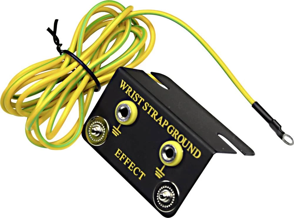 ESD kutija za za uzemljenje, kutni oblik, uklj. kabel za za uzemljenje 1.83 m Conrad Components EBO-SETW-10-183-R pritisni gumb slika