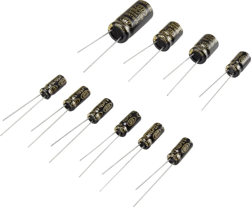 Elektrolitski kondenzator, asortiman, radijalno ožičen 25 V, 50 V Conrad 98001c366 120 kom. slika