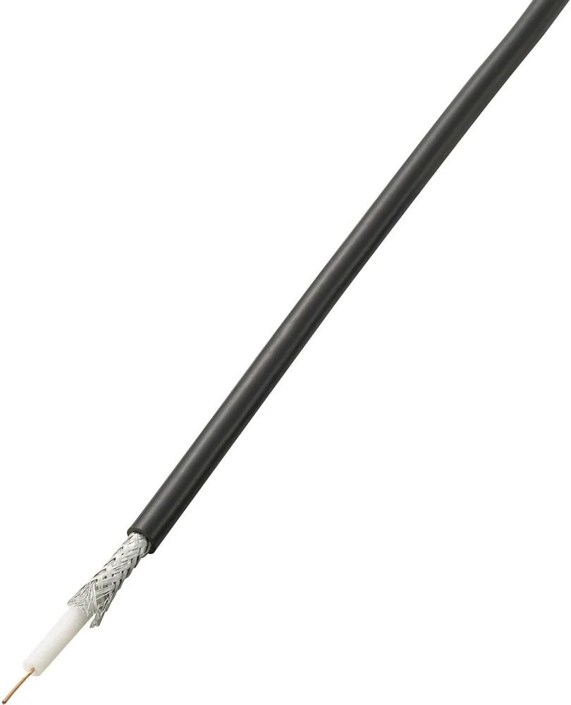 Koaksjialni kabel vanjski promjer: 5 mm RG58 52 dB crne boje Conrad Components SH1998C225b 25 m slika