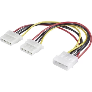 Strujni produžni kabel [1x IDE strujni utikač 4-pol. - 2x IDE strujna utičnica 4-pol.] 0.20 m crna, crvena, žuta Renkforce slika