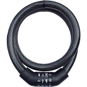 Kabelski lokot za bicikl SPS 100 Security Plus crna brojčana brava sa simbolima slika