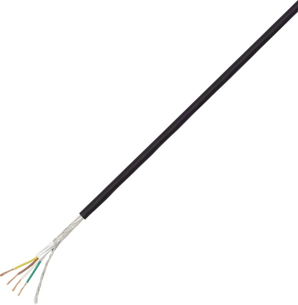 Mikrofonski kabel 4 x 0.5 mm crne boje Conrad Components 93030c479 20 m slika