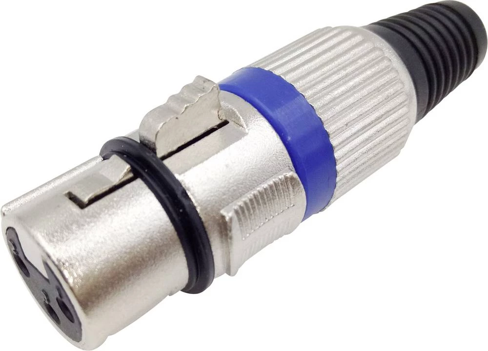XLR-utični konektor, sklopka, ravan, broj polova: 3 plavi, Conrad Components 1 kom. slika