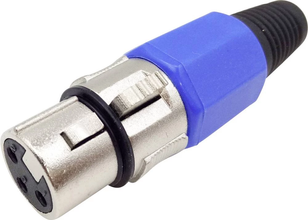 XLR-utični konektor, sklopka, ravan, broj polova: 3 plavi, Conrad Components 1 kom. slika
