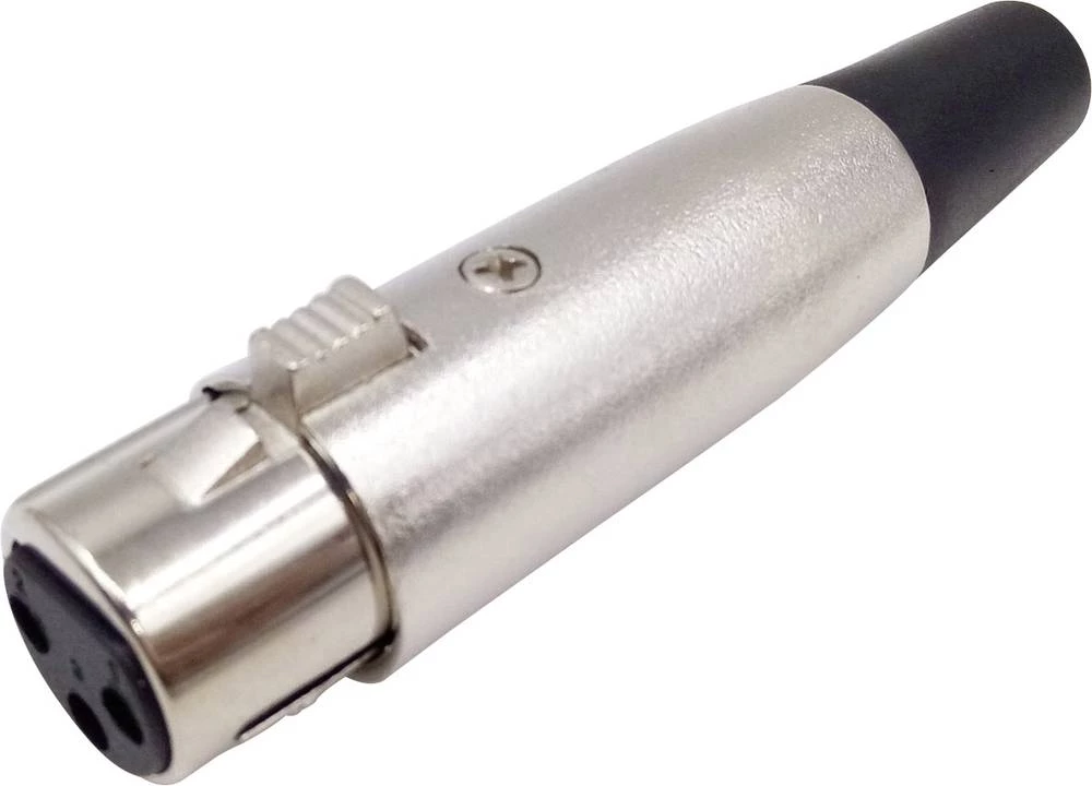 XLR-utični konektor, sklopka, ravan, broj polova: 3 srebrni Conrad Components 1 kom. slika