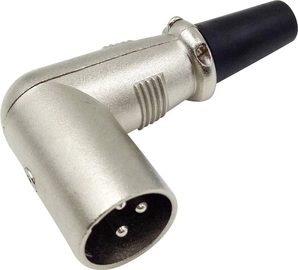 XLR-utični konektor, utikač, kutni, broj polova: 3 srebrni Conrad Components 1 kom. slika