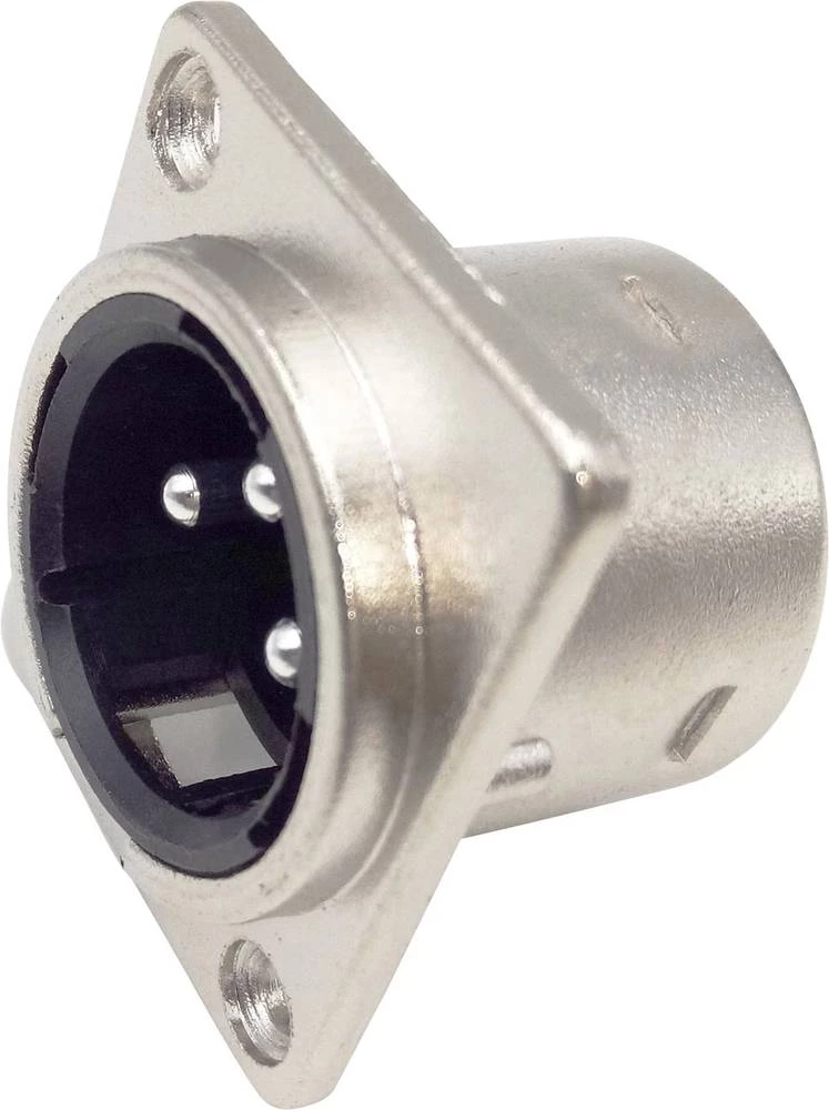 XLR-utični konektor, utikač s prirubnicom, ravni kontakti, broj polova: 3 srebrni Conrad Components 1 kom. slika