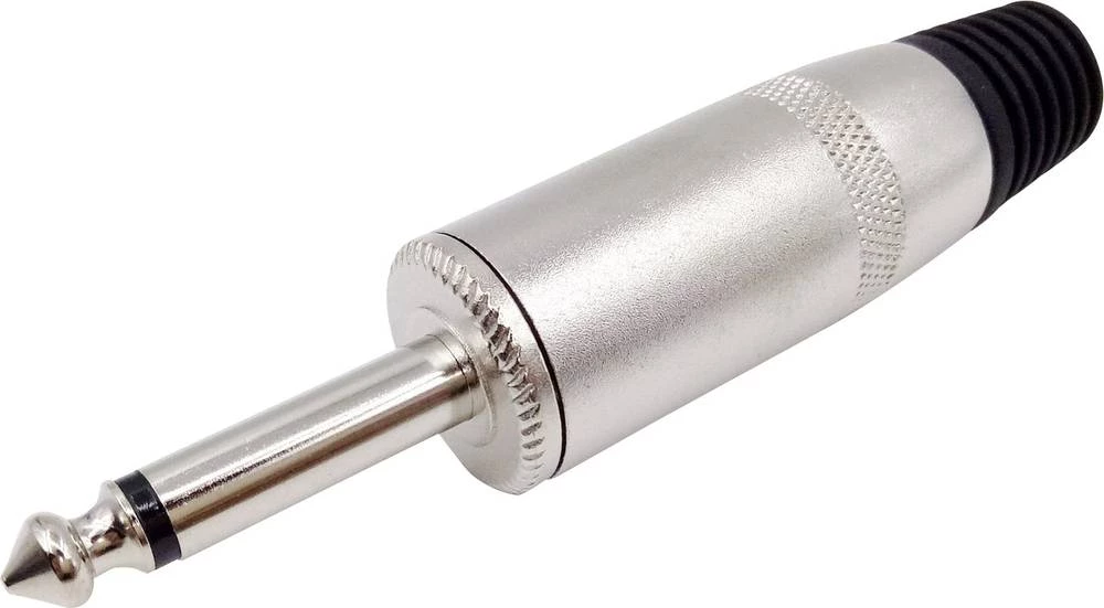 Klinken utični konektor 6.35 mm utikač, ravan, broj polova: 2 mono, srebrni Conrad Components 1 kom. slika