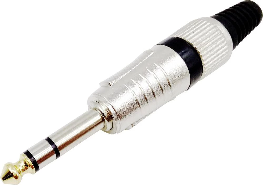 Klinken utični konektor 6.35 mm utikač, ravan, broj polova: 3 stereo, srebrni Conrad Components 1 kom. slika