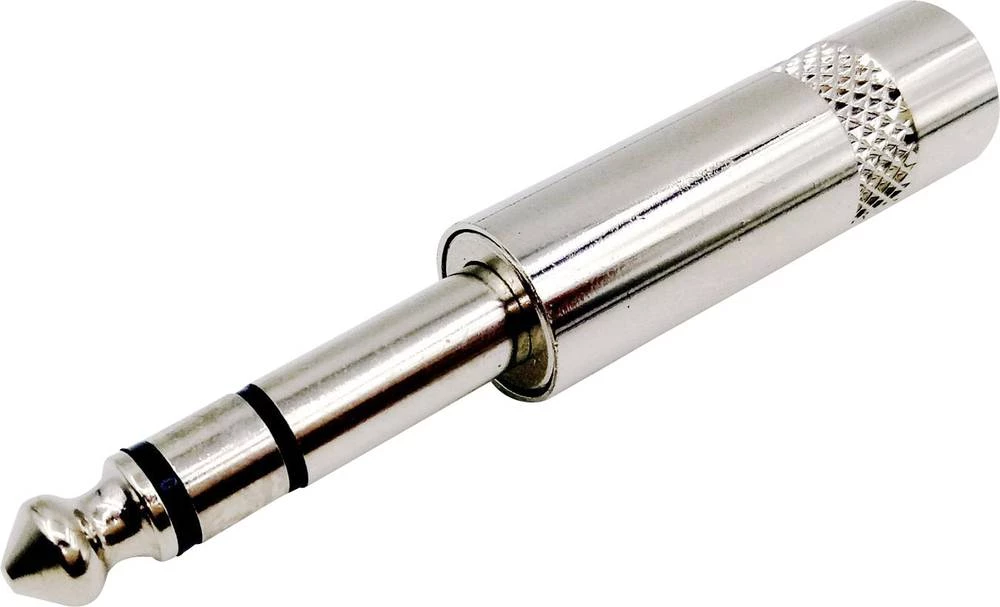 Klinken utični konektor 6.35 mm utikač, ravan, broj polova: 3 stereo, srebrni Conrad Components 1 kom. slika