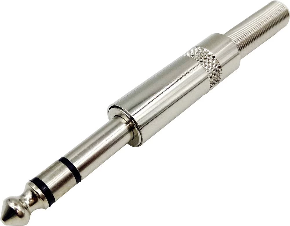 Klinken utični konektor 6.35 mm utikač, ravan, broj polova: 3 stereo, srebrni Conrad Components 1 kom. slika