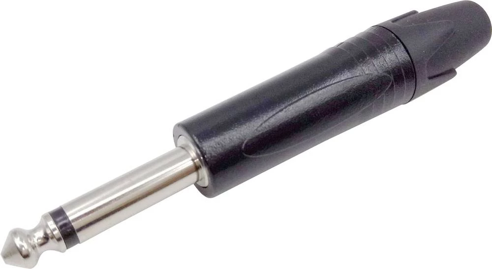 Klinken utični konektor 6.35 mm utikač, ravan, broj polova: 2 mono, crni, Conrad Components 1 kom. slika